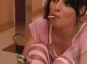 Masturbating with lollipops in pink