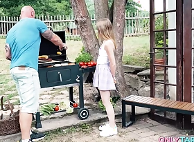 Hot Summer BBQ - Maya Gets Say no to First Outdoor Threesome