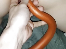 First time 50cm long anal dildo and bottle. How bottomless gulf can I get it?