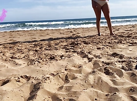 SPANISH girl sucks it on a PUBLIC BEACH