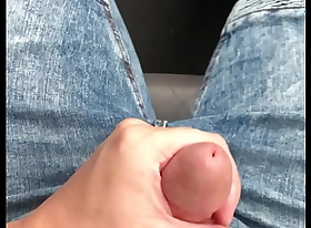 Jerking my dick in the car
