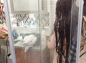 While I'm taking a bath, a thief comes take and fucks me hard take the shower