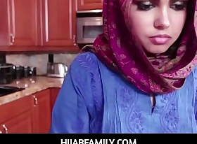 HijabFamily - Bulk Eastern cutie fucking creampied by big American cock